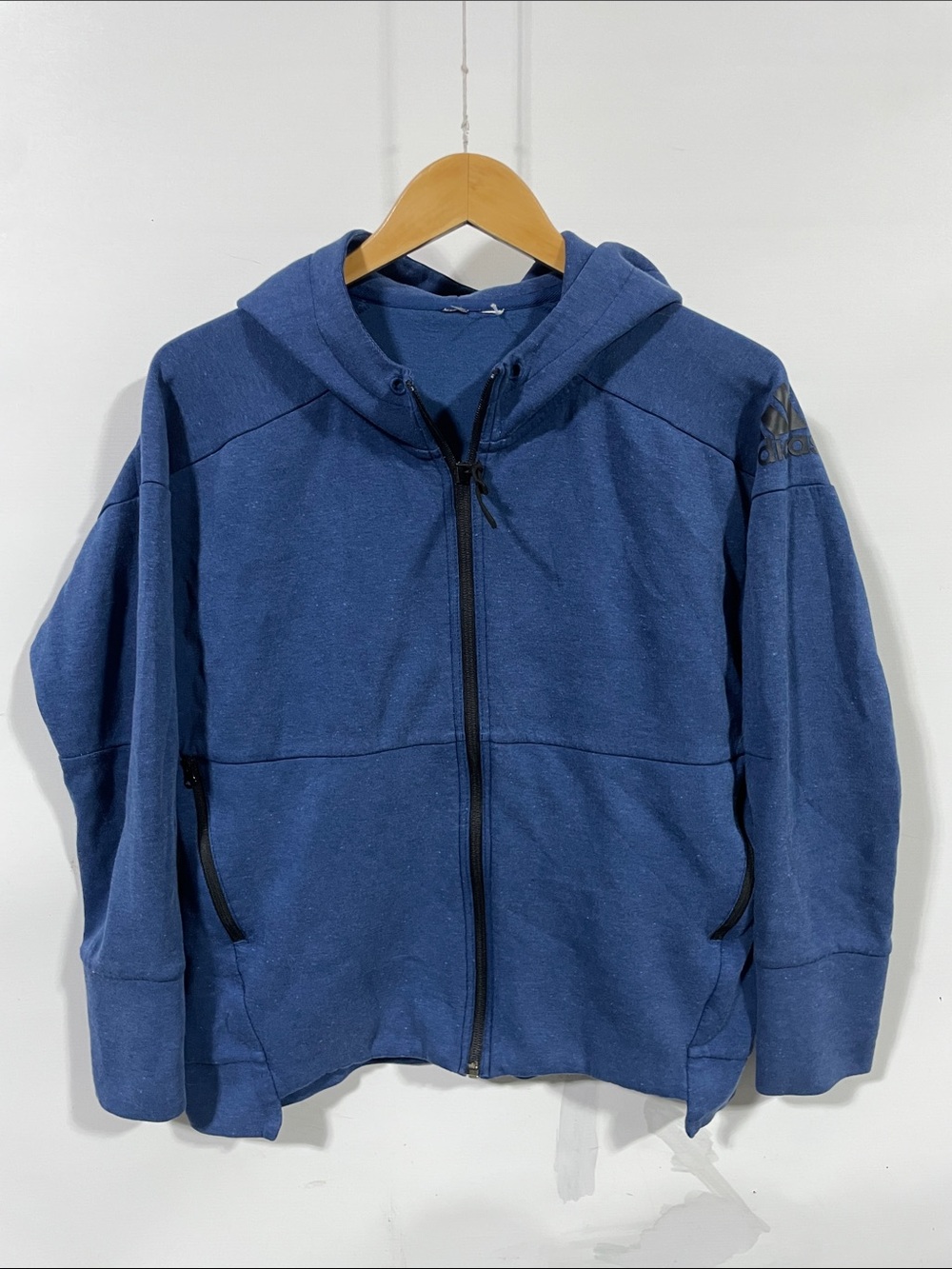 adidas Kids Navy Blue Full‑Zip Hooded Jacket